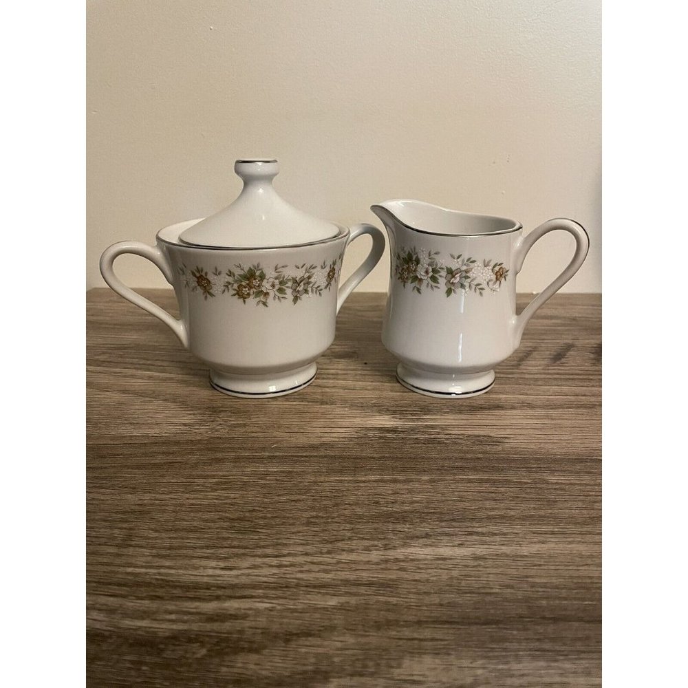 Suffolk Diamond China Made in Japan Sugar and Creamer Set, Serving Bowl